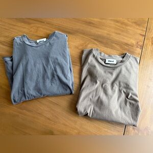 Elwood Classic Crewneck Tee Duo - Slate Blue & Taupe